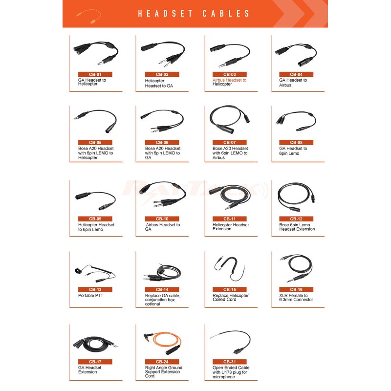 Helicopter Headset Cord Factory - OEM/ODM Replacement Coiled Cable