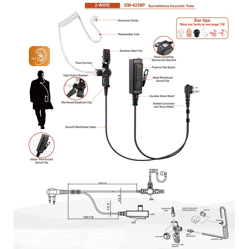Security Earpiece Manufacturer - OEM/ODM Clear Tube for Surveillance