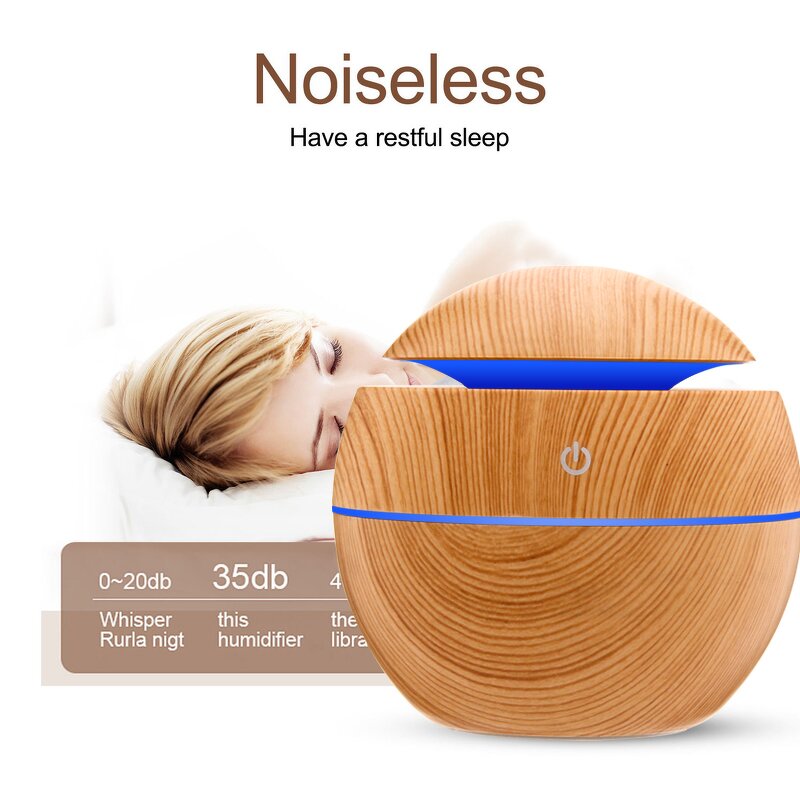 Ultrasonic Humidifier Manufacturer - OEM/ODM 130ml Wood Grain Diffuser