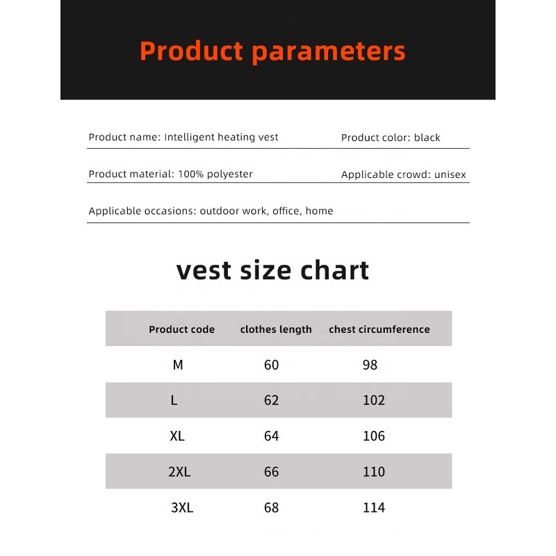 Electric Heated Vest Manufacturer - OEM/ODM USB Rechargeable 9-Zone Heating