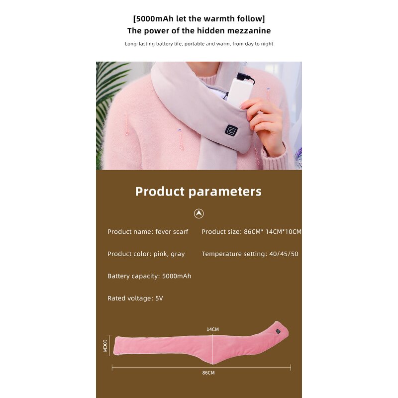 Graphene Heated Scarf Manufacturer - OEM/ODM USB Rechargeable Neck Warmer