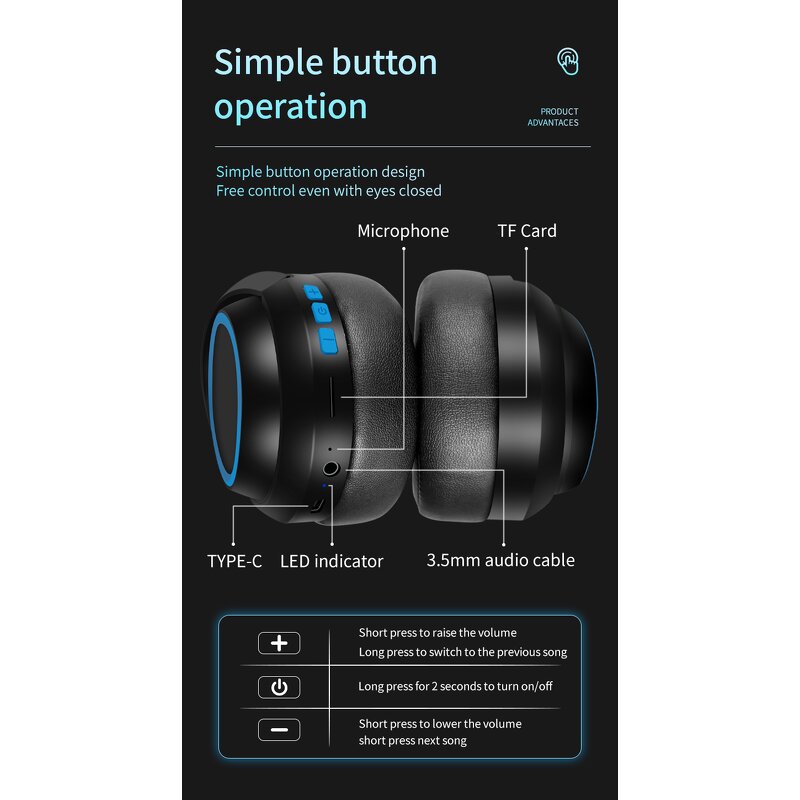 Foldable Wireless Headphone Manufacturer - OEM/ODM 40+ Hours BT Stereo Headset