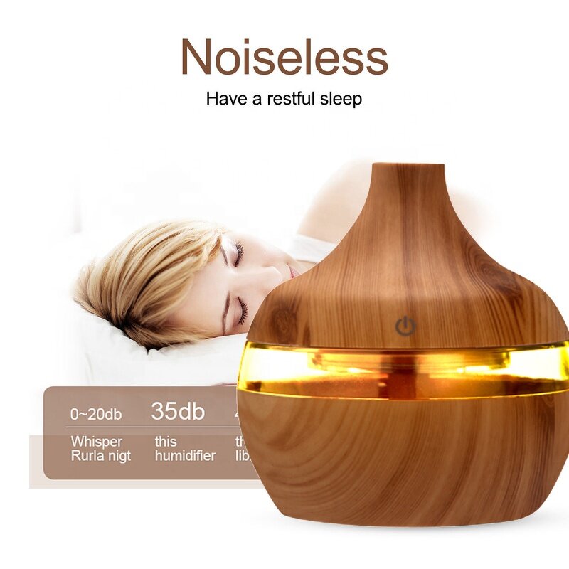 Ultrasonic Aroma Diffuser Factory - OEM/ODM 300ml Wood Grain Humidifier