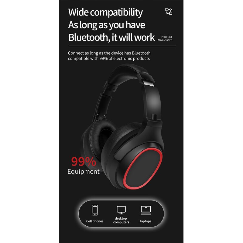 Foldable Wireless Headphone Manufacturer - OEM/ODM 40+ Hours BT Stereo Headset