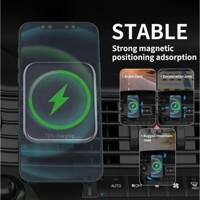Magnetic Wireless Car Charger Manufacturer - OEM/ODM 15W Fast Charging Mount