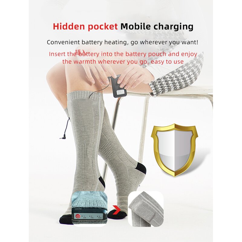 Electric Heated Socks Manufacturer - OEM/ODM Rechargeable 4000mAh Ski Socks