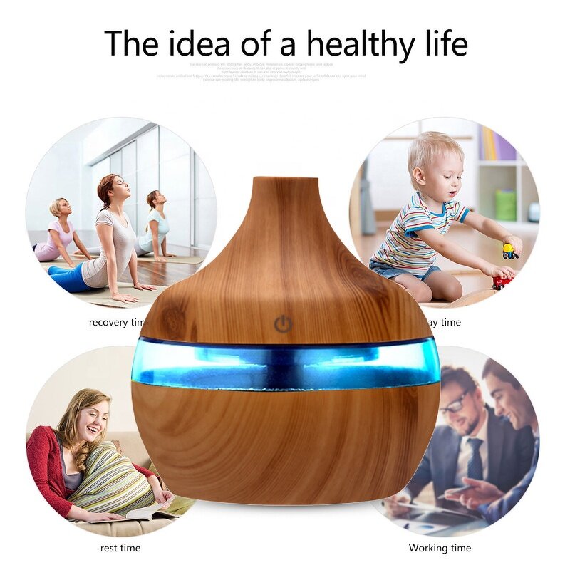 Ultrasonic Aroma Diffuser Factory - OEM/ODM 300ml Wood Grain Humidifier