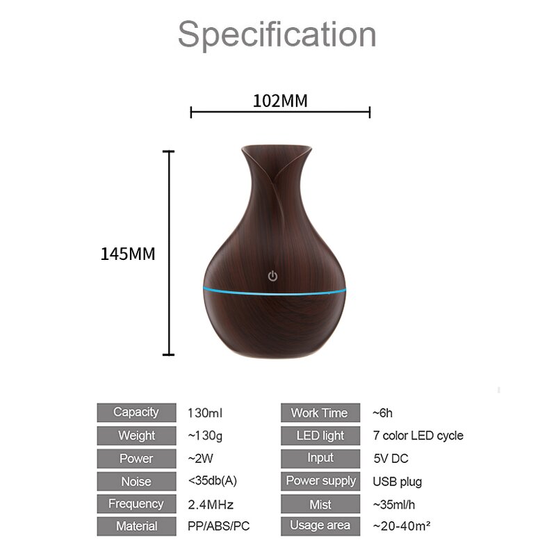 USB Aroma Diffuser Manufacturer - OEM/ODM Ultrasonic Wood Grain Humidifier