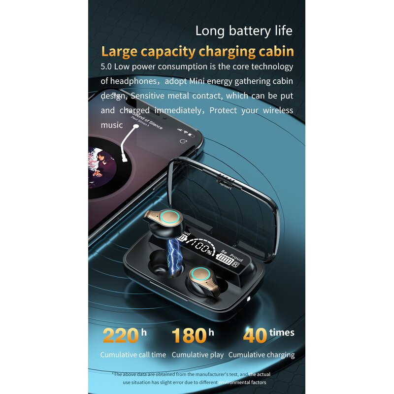 Noise Cancelling Earbuds Factory - OEM/ODM F9 Sport BT with Power Bank Display