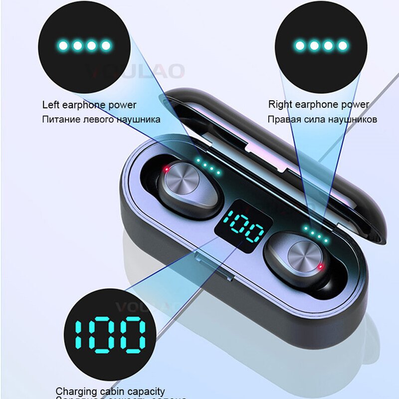 TWS Earbuds Factory - OEM/ODM F9-5 Earbuds for Audifonos 2000mah