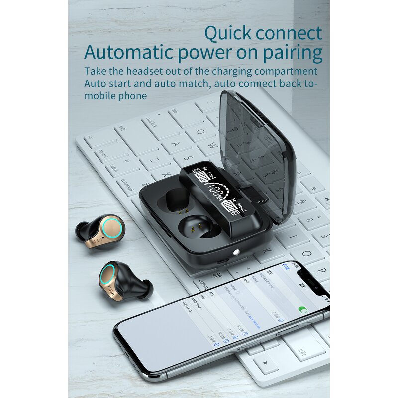 Noise Cancelling Earbuds Factory - OEM/ODM F9 Sport BT with Power Bank Display