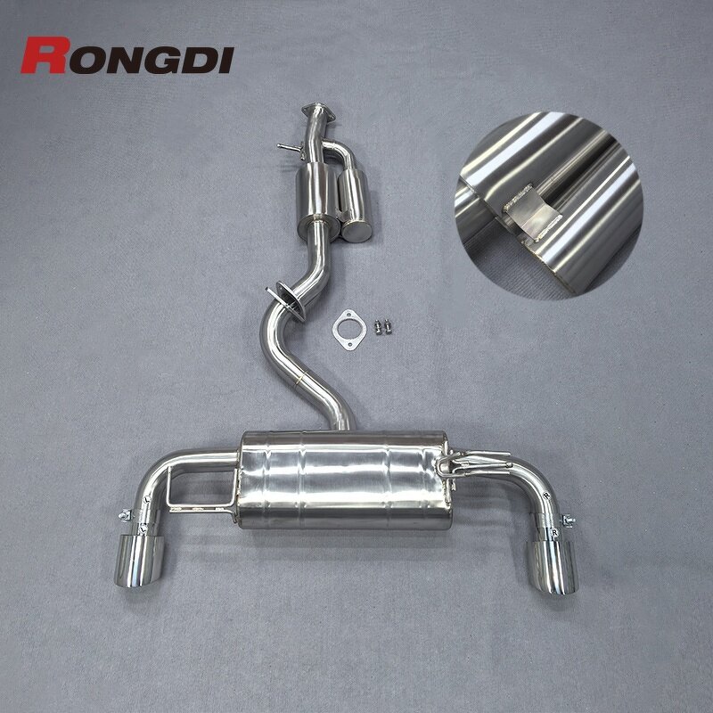 Catback Exhaust Manufacturer - OEM Brushed for Toyota Yaris Without Valve