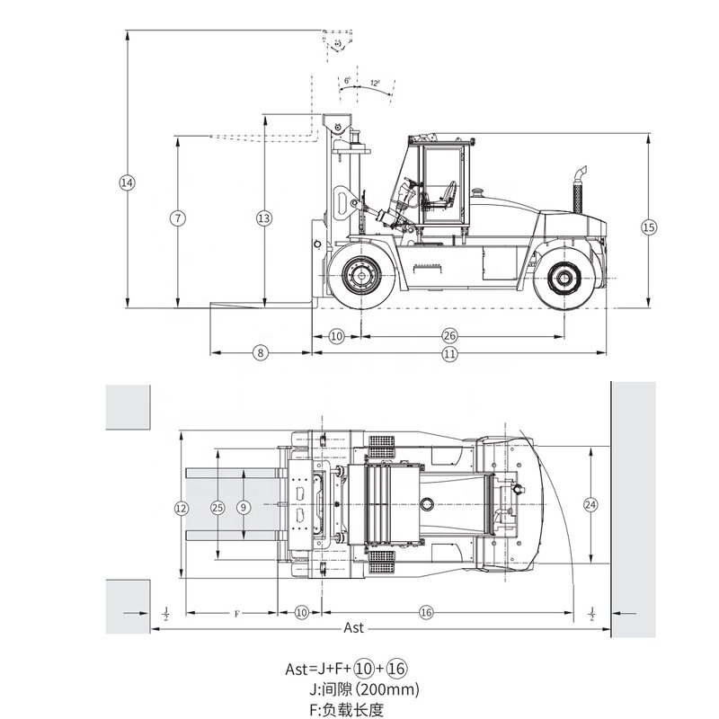 Diesel Forklift Manufacturer - OEM Yuchai 16ton for Construction Yard
