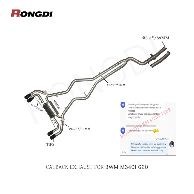 Catback Exhaust Factory - OEM Valvetronic for BMW M340i G20