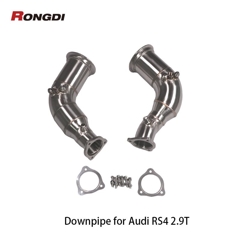 Downpipe Factory - OEM Brushed for Audi RS4 RS5 B9 2.9T