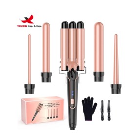 Hair Curler Manufacturer - OEM 5 in 1 Interchangeable Three Barrel