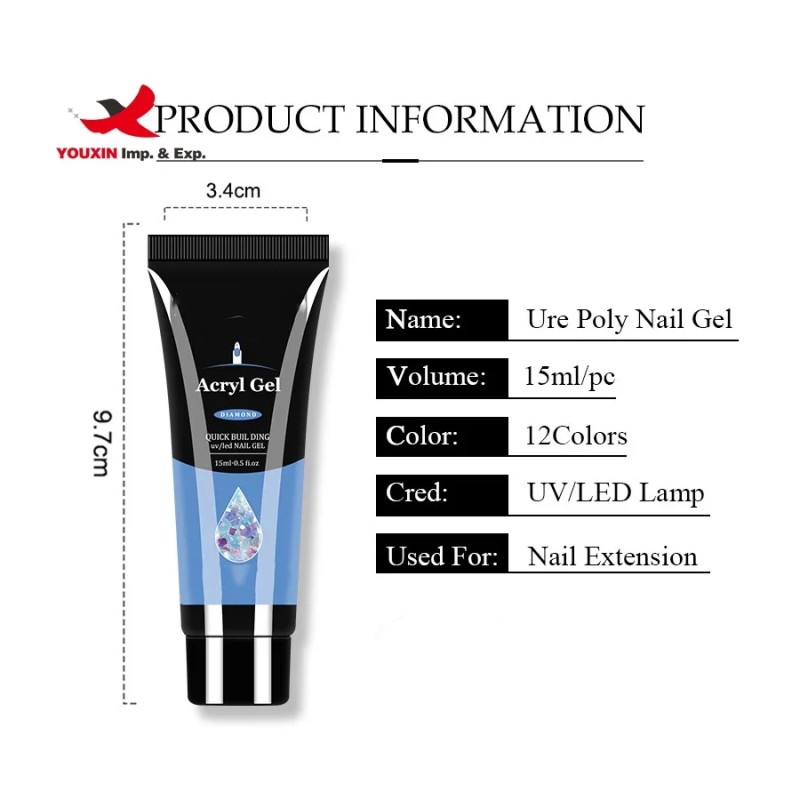 Nail Gel Kit Factory - Bulk Acrylic Gel with Brush Tips Crystal