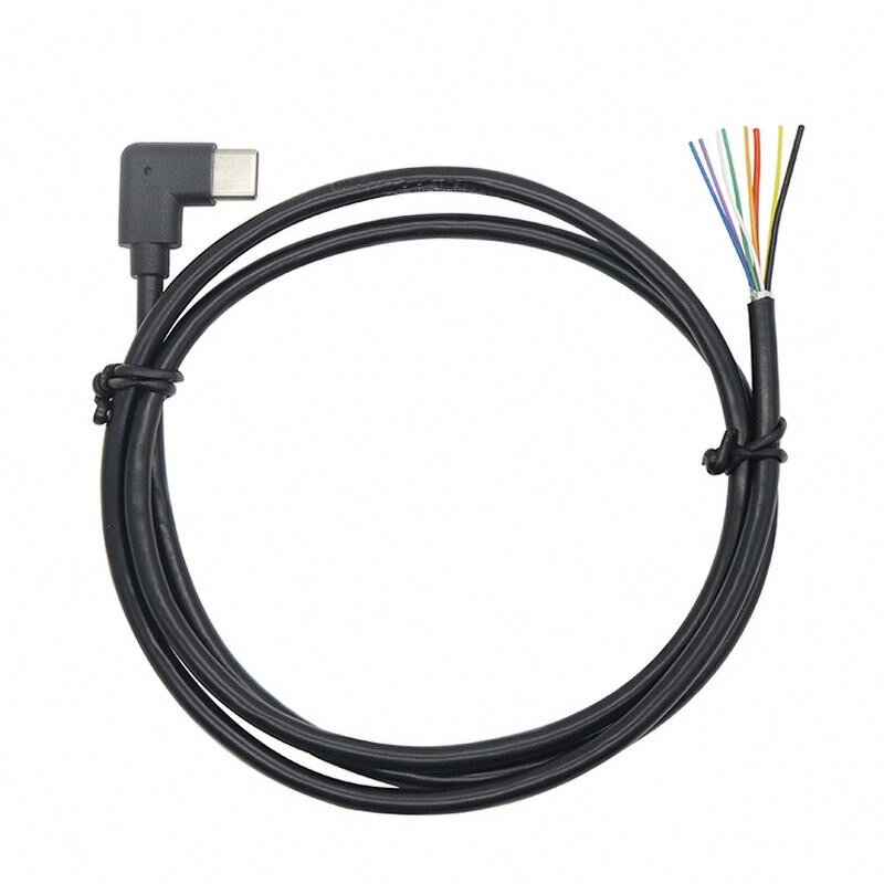 Type-C Cable Manufacturer - OEM Custom 90 Degree L Shaped Bare End