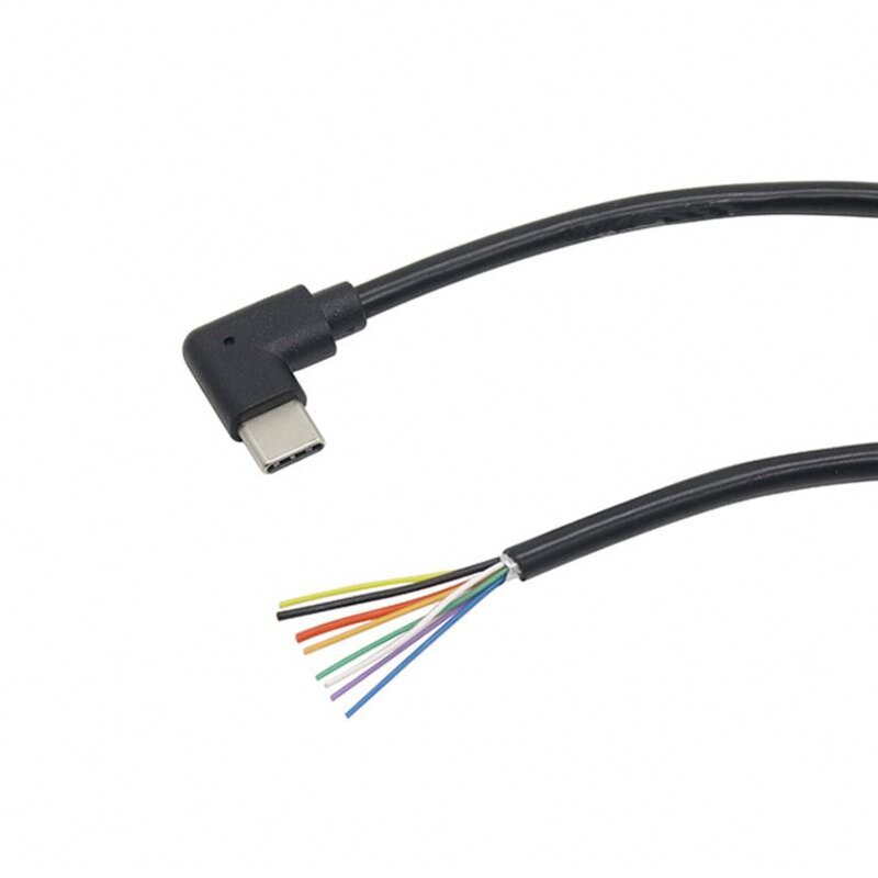Type-C Cable Manufacturer - OEM Custom 90 Degree L Shaped Bare End