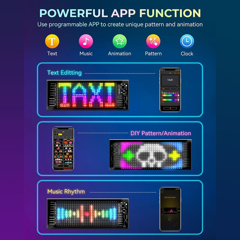 Programmable LED Sign Factory - OEM/ODM 14.7"x3.6" Scrolling USB APP Control Digital