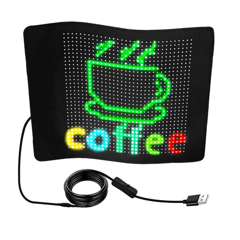 LED Sign Factory - OEM/ODM Car Programmable Scrolling 7"x3" USB 5V Flexible Matrix