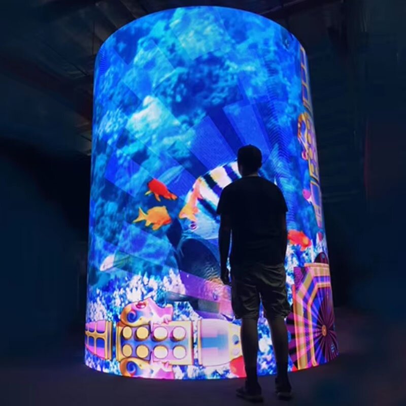 Flexible LED Screen Factory - OEM/ODM Indoor 3D Advertising 360 Curve P1.5 P2.5