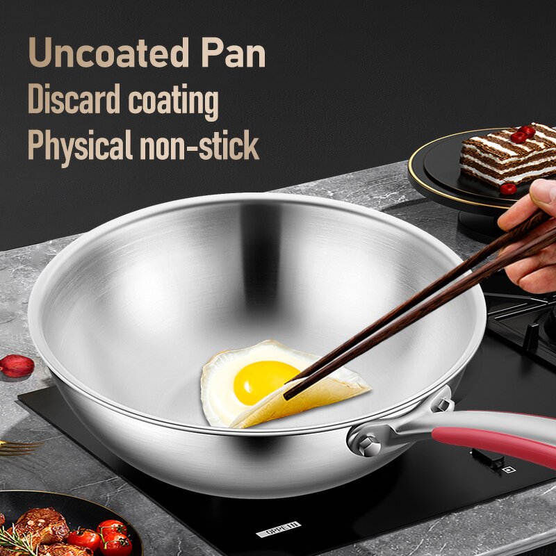 Wok Manufacturer - OEM/ODM Wholesale Household Commercial No Coating Non Stick Wok