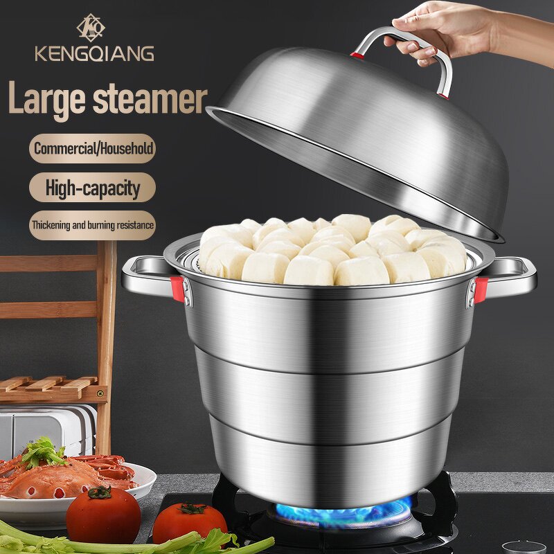 Kitchen Pot Manufacturer - OEM/ODM High Quality Stainless Steel Steamer Three-Layer with Lid