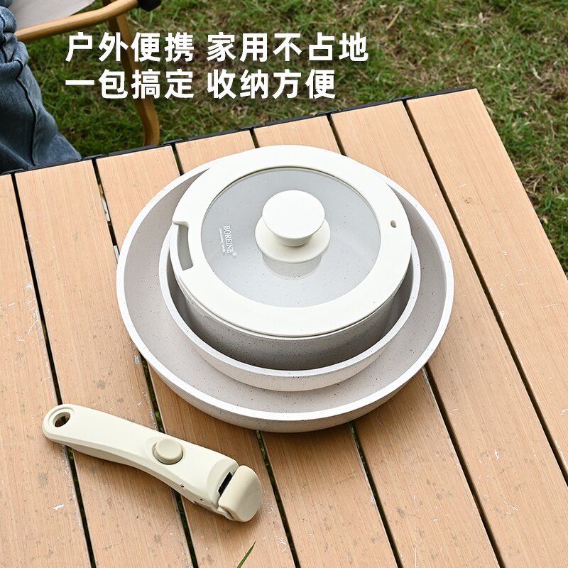 Cookware Set Manufacturer - OEM/ODM 3 Pcs Die Cast Nonstick Set with Glass Lid