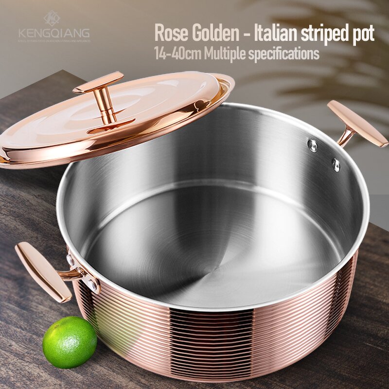 Hot Pot Factory - OEM/ODM Factory Selling 304 Stainless Steel Rose Golden Hotpot Pot