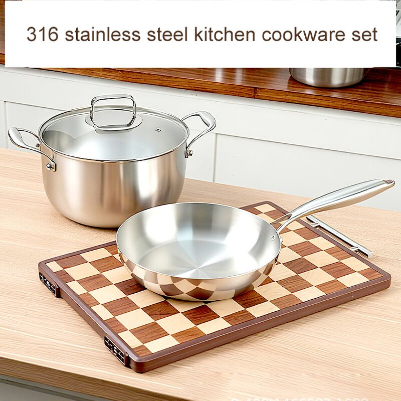 Cookware Set Factory - OEM/ODM 316 Stainless Steel Utensil Set with Non-Stick Pots