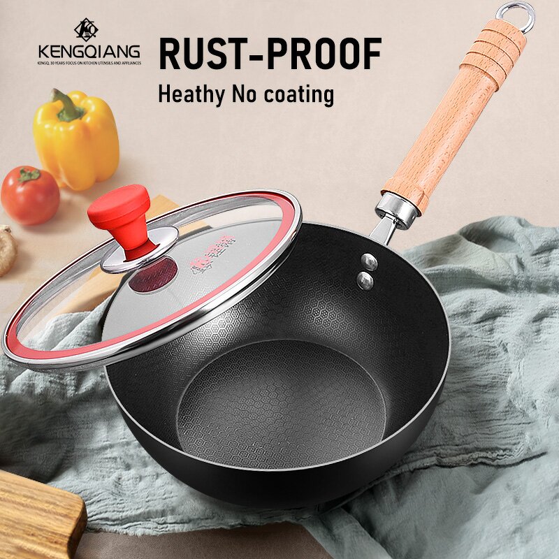 Wok Manufacturer - OEM/ODM Household Small Cast Iron Non-Stick Thickened Deep Fryer