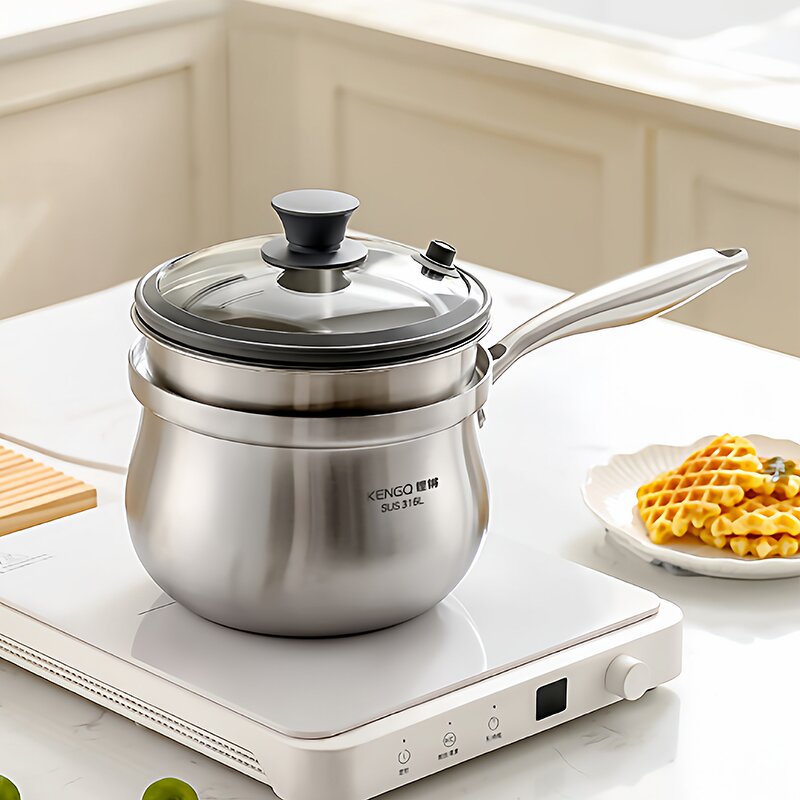 Soup Pot Manufacturer - OEM/ODM 316 Stainless Steel Anti-Scald Glass Lid for Tea Sauce