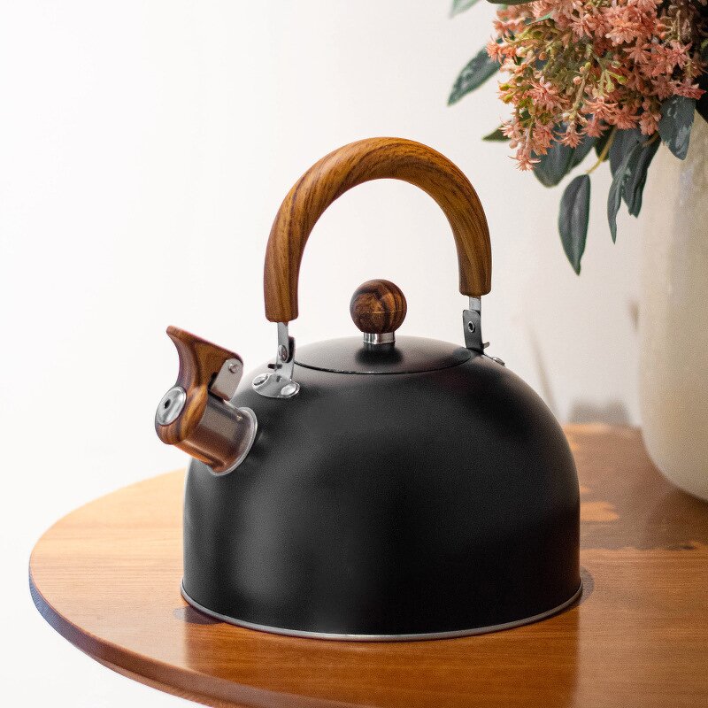 Automatic Whistle Kettle Manufacturer - OEM/ODM Stainless Steel 3.0L Black for Gas Induction
