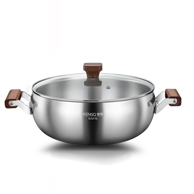 Frying Wok Manufacturer - OEM/ODM Double Ears Non Stick Wok with Glass Cover