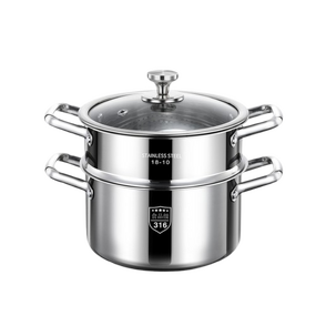 Stock Pot Factory - OEM/ODM Household 316 Stainless Steel Double Bottom Soup Pot