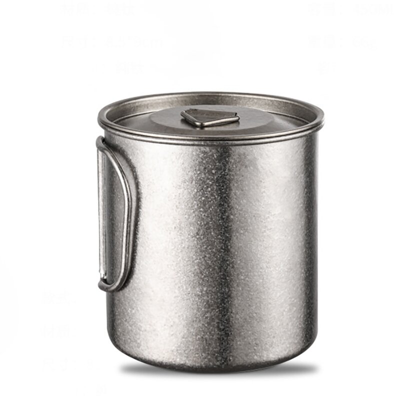 Titanium Tumbler Factory - OEM/ODM Custom Logo Pure Titanium Handle Lid 6-12 Hours Thermal