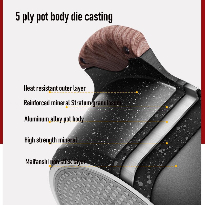 Soup Pot Factory - OEM/ODM Medical Stone Soup Pot 24/28/32cm Non Stick Aluminium Alloy