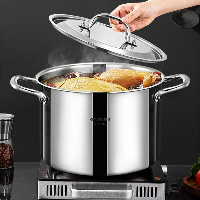 Stock Pot Factory - OEM/ODM Large Capacity Stainless Steel with Steel Cover Double Ears