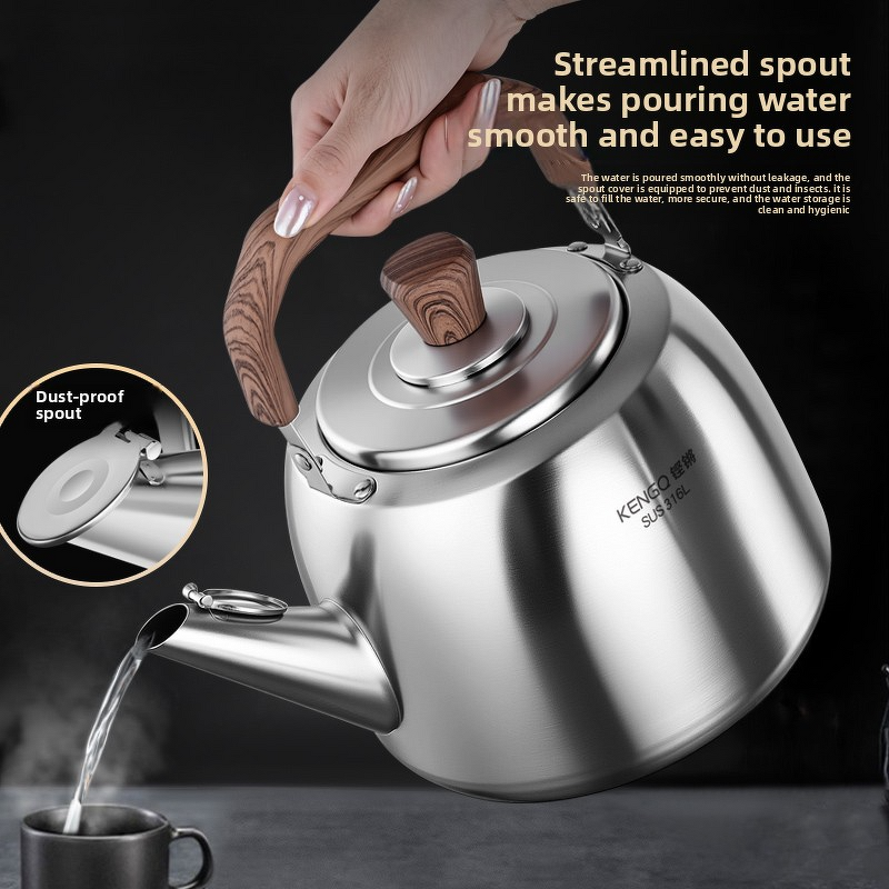 Water Kettle Manufacturer - OEM/ODM 316 Stainless Steel Wood Handle Whistling for Induction