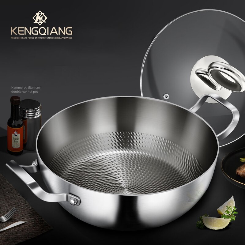 Hot Pot Manufacturer - OEM/ODM Pure Titanium Chinese Hot Pot 28/30cm Large Capacity