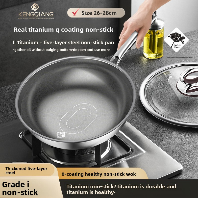 Cooking Pan Factory - OEM/ODM Factory Non-stick Titanium Frying Wok for Gas Induction