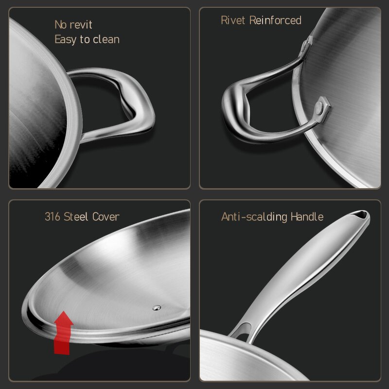 Wok Factory - OEM/ODM Restaurant Hotel Large Steel Wok for Gas Induction Cook