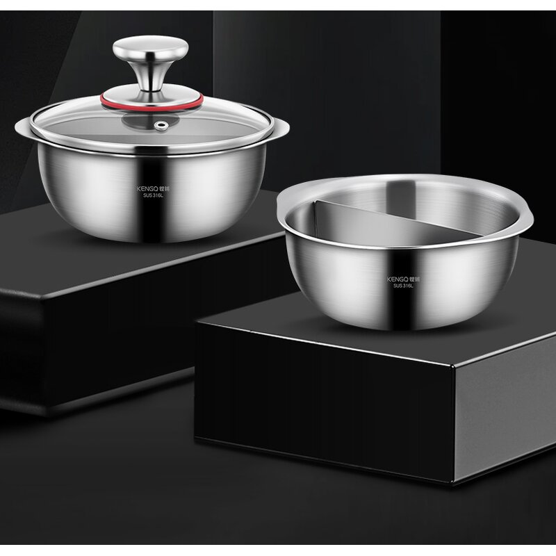 Hot Pot Manufacturer - OEM/ODM Two-flavor Hot Pot 316 Stainless Steel Mixing Bowl for Cooking