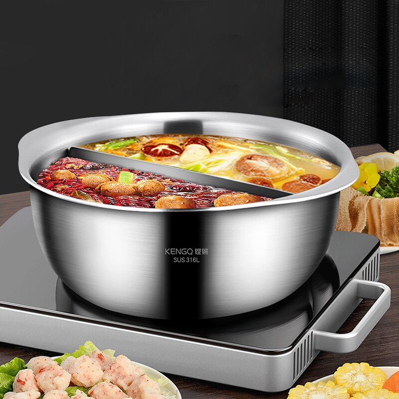 Hot Pot Manufacturer - OEM/ODM Two-flavor Hot Pot 316 Stainless Steel Mixing Bowl for Cooking