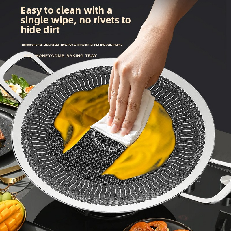 Roasting Pan Manufacturer - OEM/ODM Outdoor Camping 316 Stainless Steel Honeycomb Non-stick