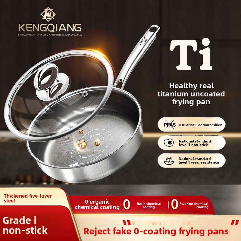 Frying Pan Manufacturer - OEM/ODM Customized Uncoated Titanium Non-Stick Cooking Pan