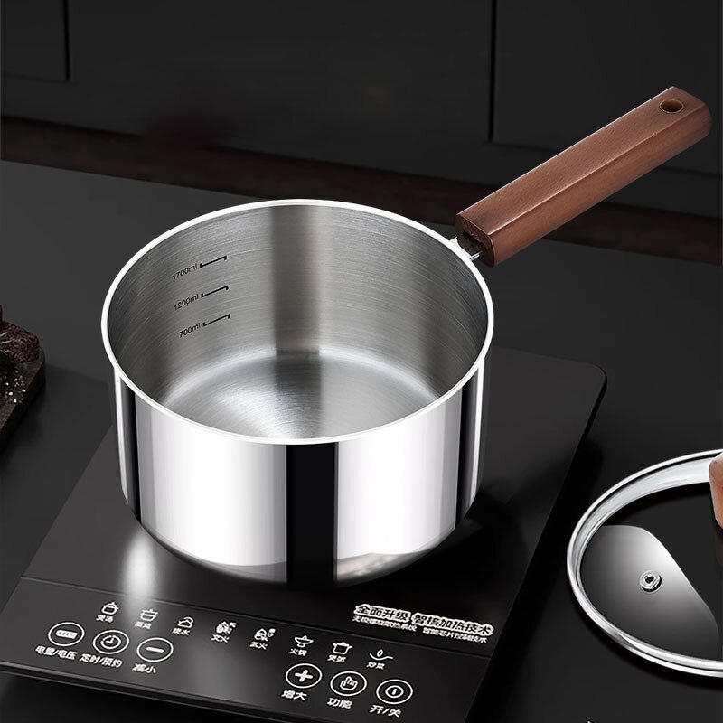 Milk Boiler Pot Manufacturer - OEM/ODM 316 Stainless Steel Snow Pan Wood Handle