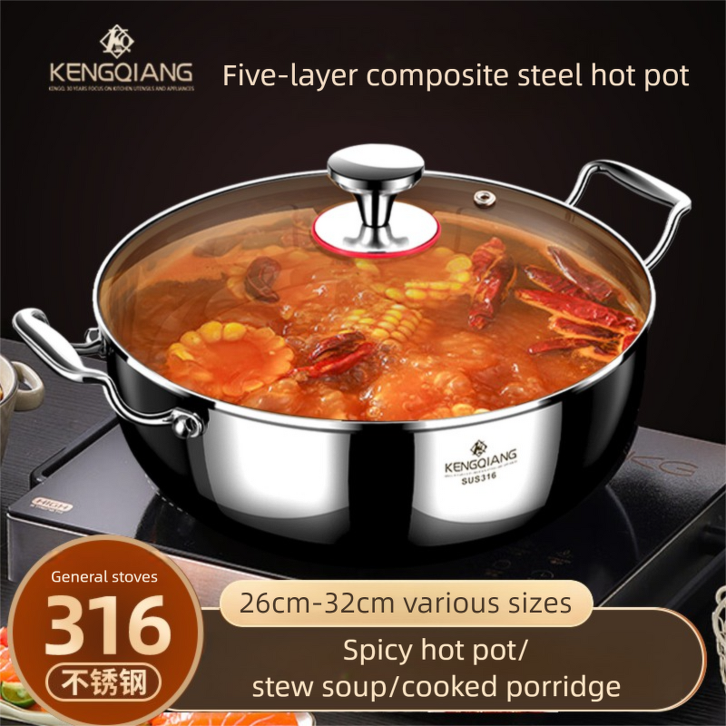 Stock Pot Factory - OEM/ODM 24cm Stainless Steel Large with Glass Lid Double Handle