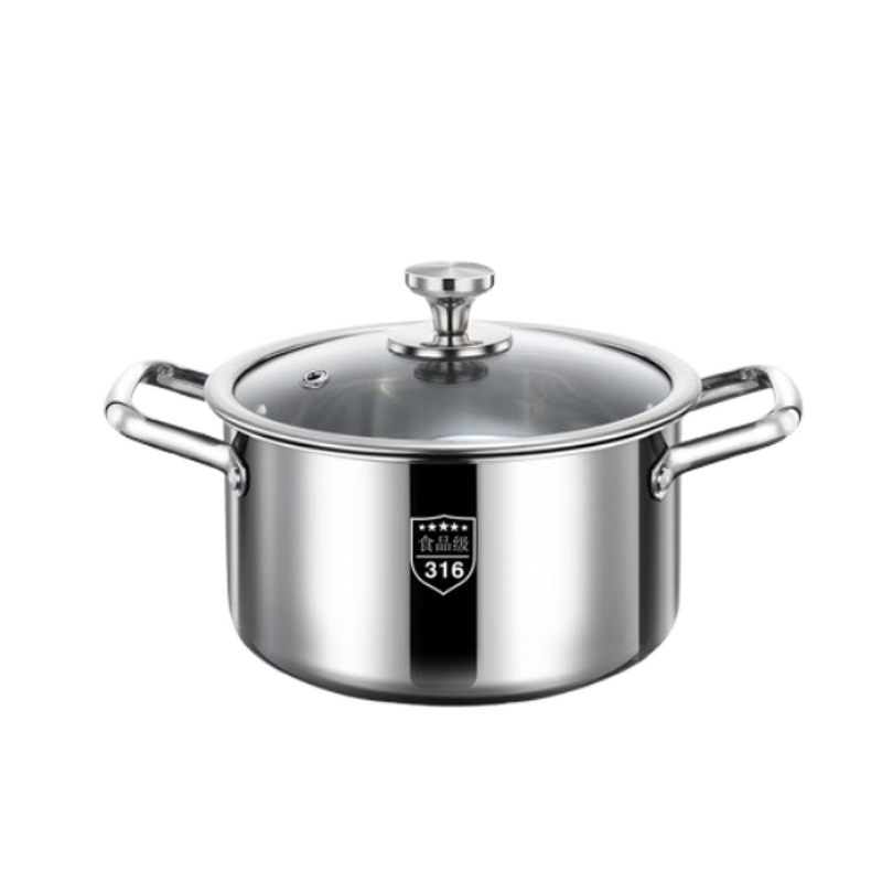 Stock Pot Factory - OEM/ODM Household 316 Stainless Steel Double Bottom Soup Pot
